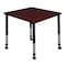 Regency Square Mobile Tables, 30 W, 30 L, 23-34 H, Wood, Metal, Mahogany TB3030MHAPCBK - alternate 1
